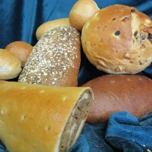 a variety of breads