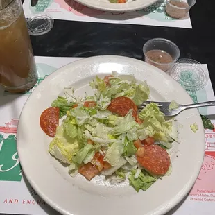 House salad with Italian dressing