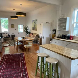 a kitchen and dining room