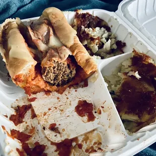 Meatball parm Side home fries