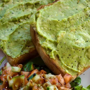 Avocado Toast, side salad
