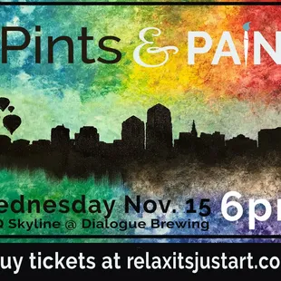Public Paint and Sip Class - ABQ Skyline at Dialogue Brewing