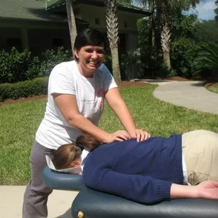 Crystal Fulco, Licensed Massage Therapist/Owner @ a charity golf tournament.