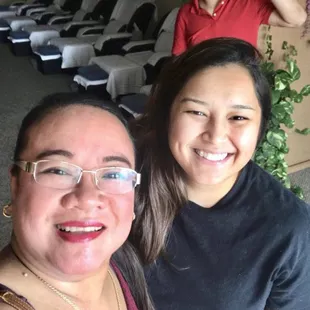 Our satisfied smiles after an hour of great full body massage. Thank you Relaxing Station!