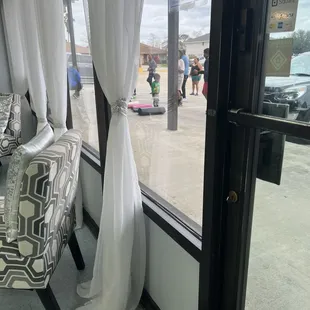 The enforcement of not allowing handicapped consumer to park so that dancers can practice at the entrance to Relentess Nutrition