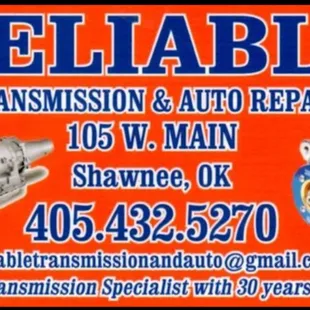 Reliable Transmission &amp; Auto Repair Shawnee Oklahoma