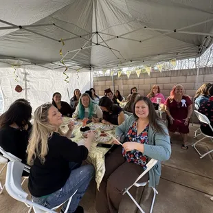 I rented standard white folding chairs and 6 foot tables