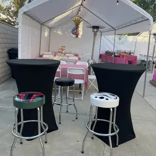 12'x20' Canopy, Cocktail Tables