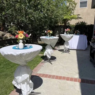 Cocktail Tables with linens