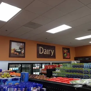 dairy display in store