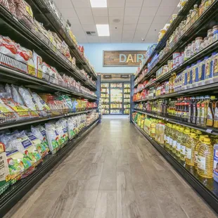 a view of a supermarket aisle