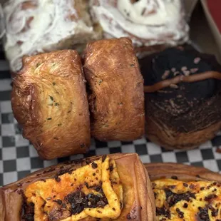 a variety of pastries in a box