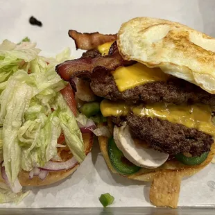 Double Tasty + Egg, Avocado, Bacon, Cheese and all the toppings you can think of!!!