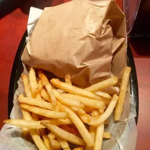 french fries in a paper bag