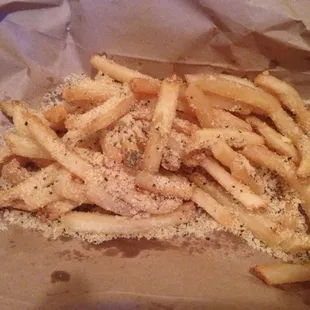Fries with the Parmesan cheess salt!