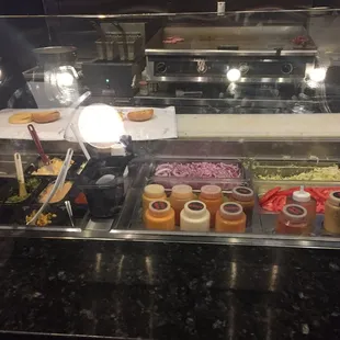 sauces and toppings bar