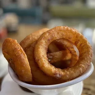 Beer battered onion rings $9