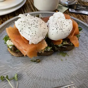 Avocado Toast + Pacific Lox &amp; 2  Poached Eggs