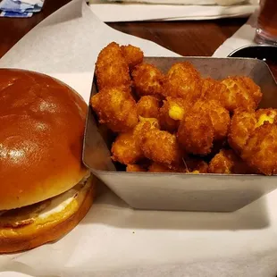 My Chicken Burger and Cheese Curds