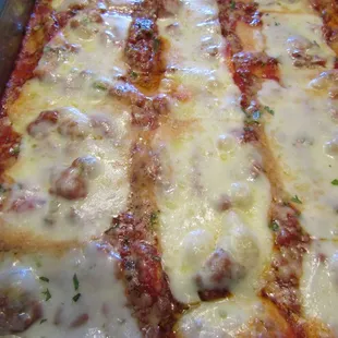 Beef and Sweet Italian Sausage Lasagna.