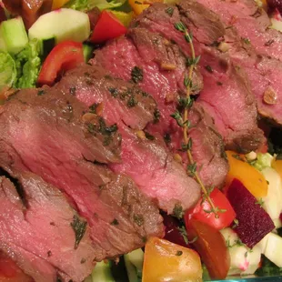 Bison Tenderloin Steak Salad.