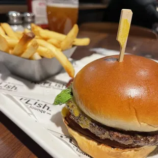 Cheeseburger and fries