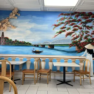 Beautiful mural inside the shop