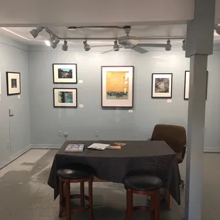Smaller &quot;blue gallery&quot; also featuring printmaking and photography exhibition.