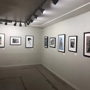 Main gallery space featuring &quot;Experiments in photography and print making&quot; international exhibition.