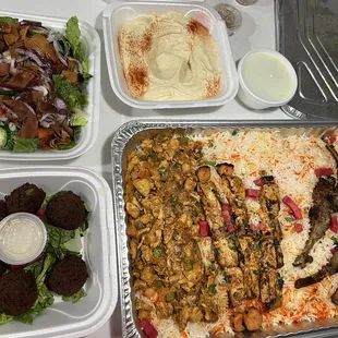 a variety of food in containers