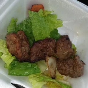 One beef kabob skewer