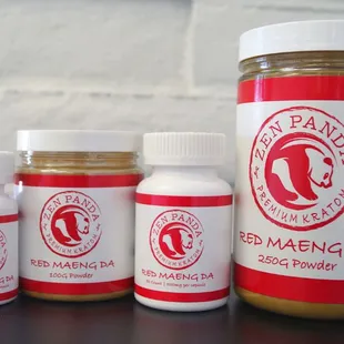 Some of our Red Maeng Da Kratom in different sizes.