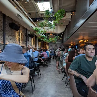 Indoor seating during happy hour