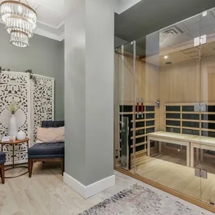One of the newer amenities at the new location! The brand new infrared sauna!