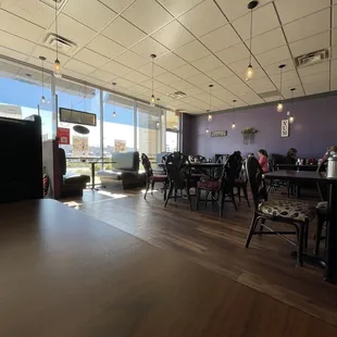 a view of the dining area