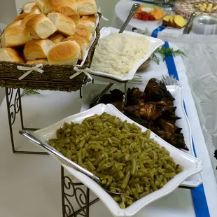 a variety of food on a table