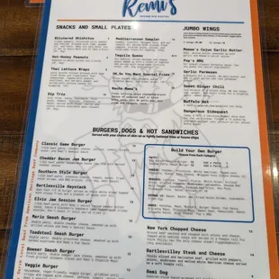 the menu