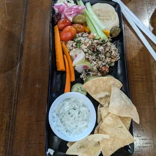 a platter of food