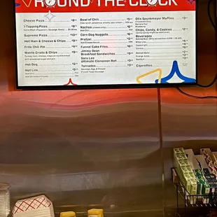 Food menu. Its excellent for snacks and you can&apos;t beat the pricing.