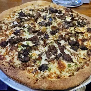 Sausage and mushroom pizza