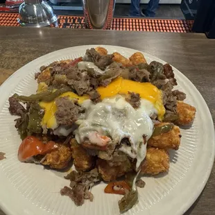 Tatar tot cheeseburger