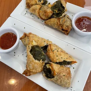 Soul food egg rolls.