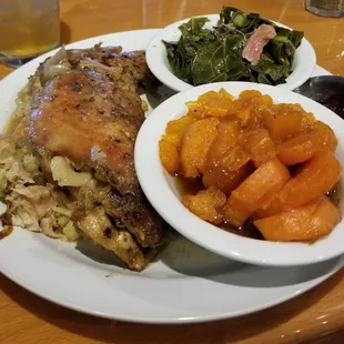 Turkey Wings, Collard Greens and Candied Yams.