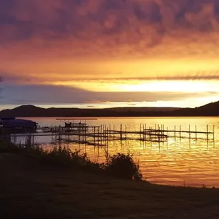 Sunset photo of our piers....  Views of Lake Wisconsin never get old!