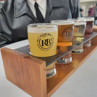 Sitting down to a taster flight of Remlinger Brewing&apos;s beers!