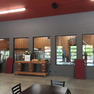 the interior of a brewery