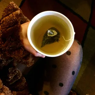 Simple green tea. Such a cute place!