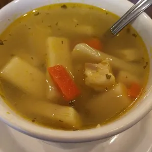 Side of chicken soup.