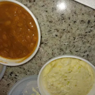 Pinto beans and potato salad