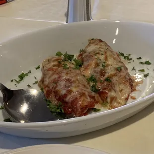 Stuffed shells with home naked red sauce. (Which I liked!)